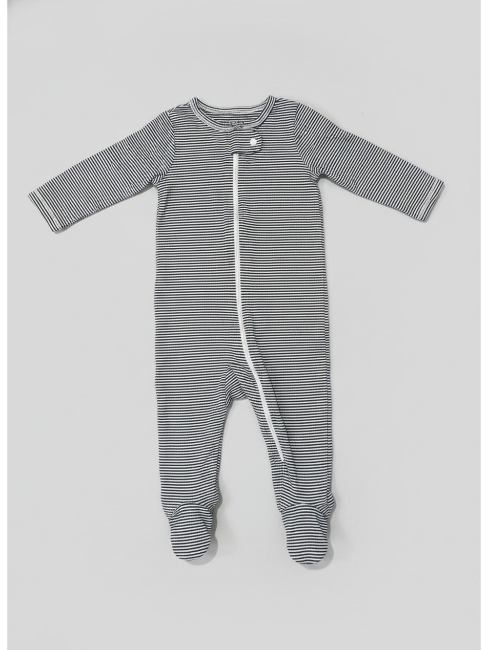 Carter’s Baby Footed Navy & White Stripe Zip Pajamas 9M